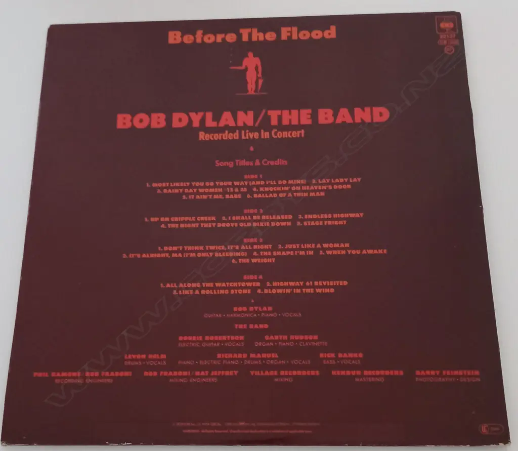 Bob Dylan / The Band, Before The Flood  (Double album) Image 1++